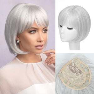 Toppers Hair Pieces 11 Inch for Women with Thinning Hair 360° 3D Cover Short Bob Wig Toppers - Wigtrends