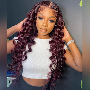 Unique Loose Wave Human Hair Long Lace Front Wig - Wigtrends
