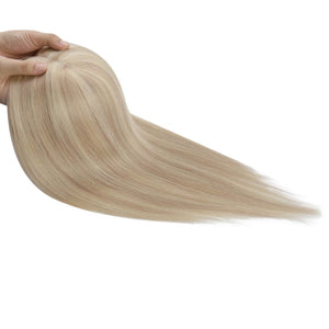 Virgin Hair Piece Topper Highlight Blonde Straight wigs - Wigtrends