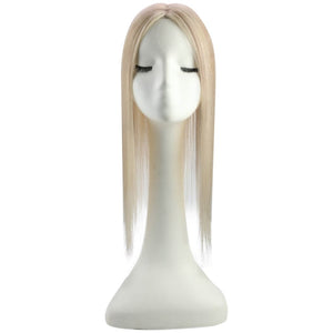 Virgin Hair Piece Topper Highlight Blonde Straight Wigs Hair Piece - Wigtrends