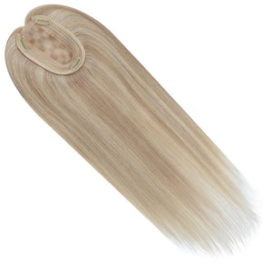 Virgin Hair Piece Topper Highlight Blonde Straight Wigs Hair Piece - Wigtrends