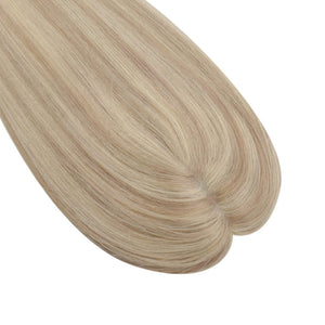 Virgin Hair Piece Topper Highlight Blonde Straight Wigs Hair Piece - Wigtrends