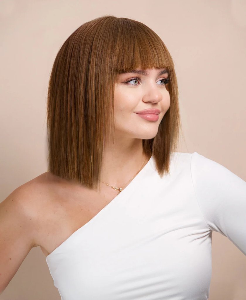 Wigstrends Bob Head Real Hair Lace Wig Short Breathable Lightweight - Wigtrends