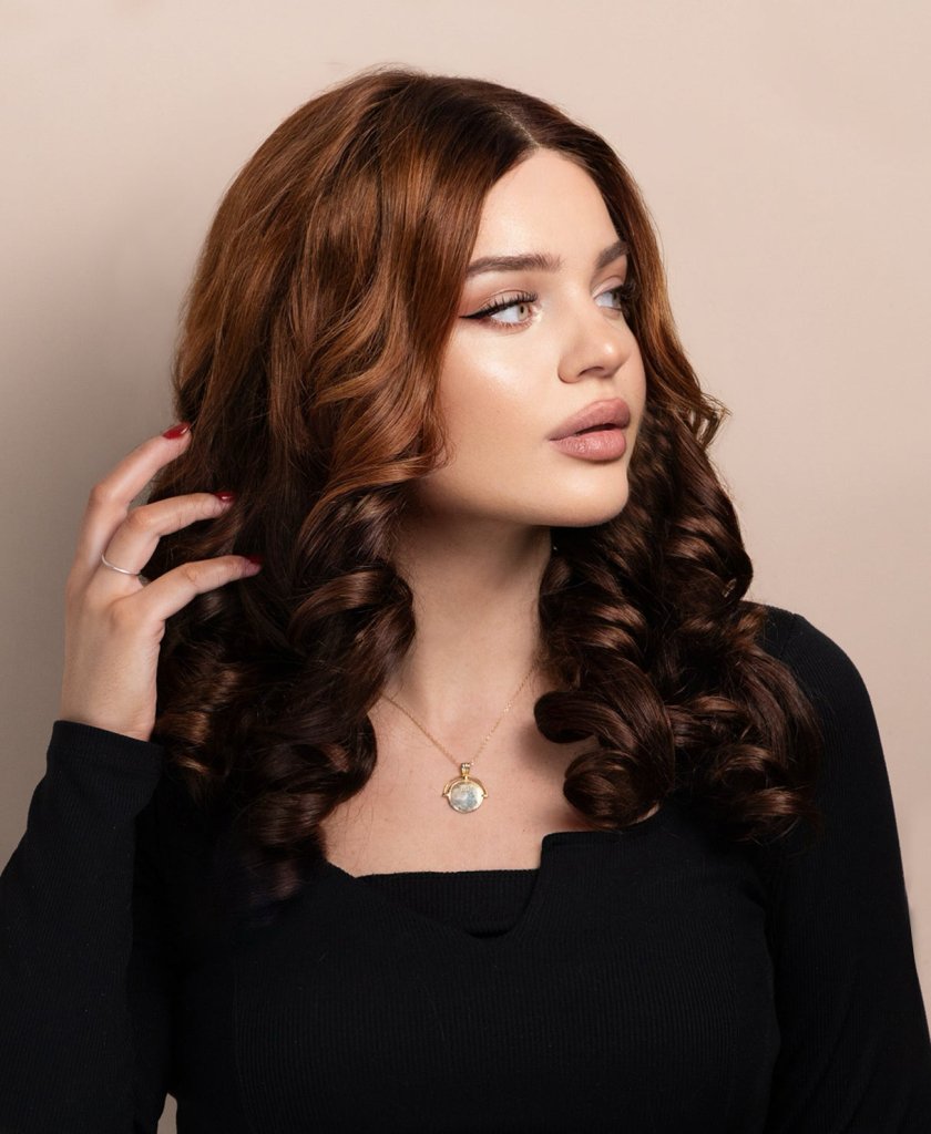 Wigstrends bouncy curls human wig - 18" brown ombre - Wigtrends
