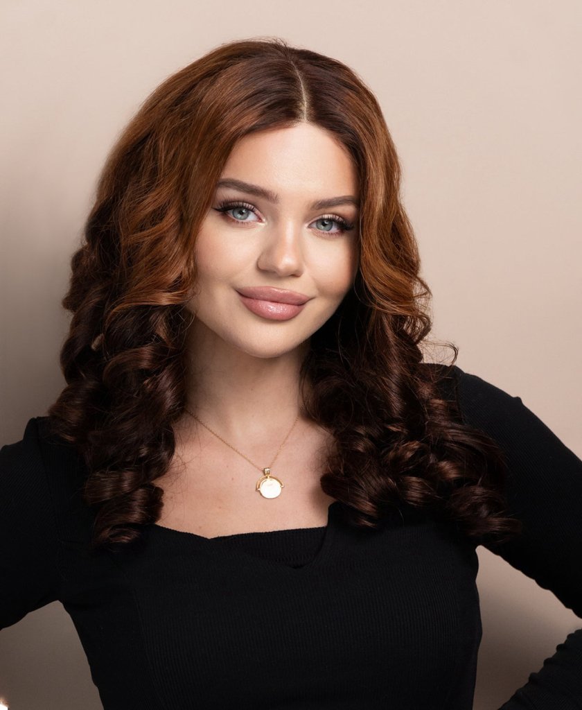 Wigstrends bouncy curls human wig - 18" brown ombre - Wigtrends