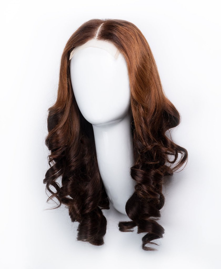 Wigstrends bouncy curls human wig - 18" brown ombre - Wigtrends