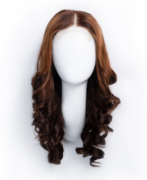 Wigstrends bouncy curls human wig - 18" brown ombre - Wigtrends