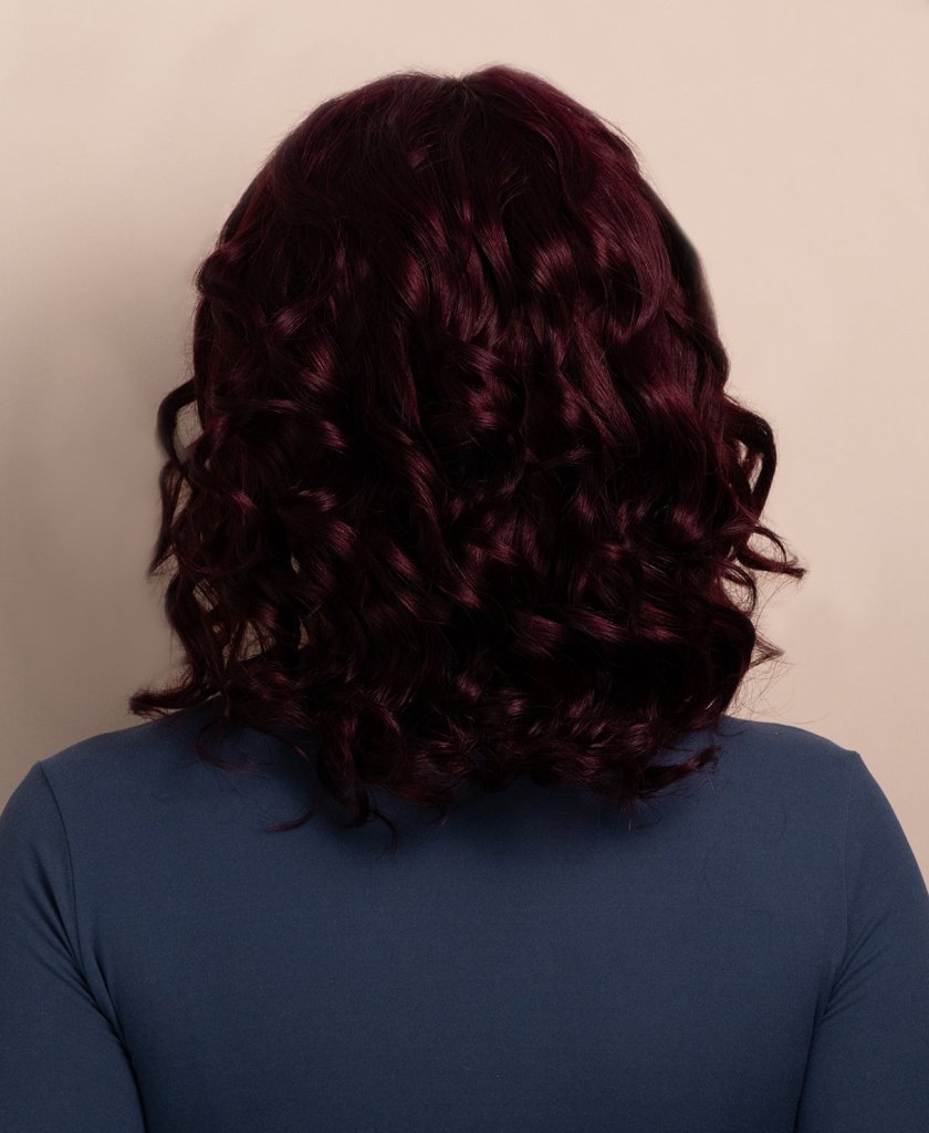 Wigstrends curly lace human hair wig - 12" dark red - Wigtrends