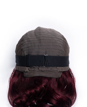 Wigstrends curly lace human hair wig - 12" dark red - Wigtrends