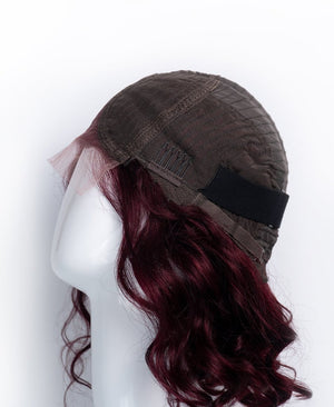 Wigstrends curly lace human hair wig - 12" dark red - Wigtrends