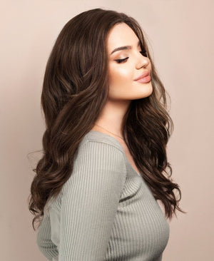 Wigstrends front lace human hair wig - 18" medium brown - Wigtrends