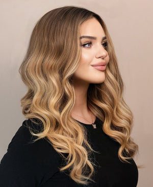 Wigstrends front lace human wig - 20" root melt blonde balayage - Wigtrends