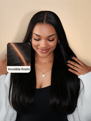 wigstrends Glueless Lace Black Straight Human Hair Wigs - Wigtrends