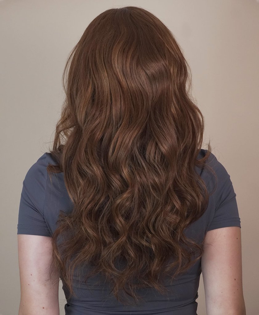 Wigstrends human hair lace wigs with fringe - 20" auburn babylights - Wigtrends