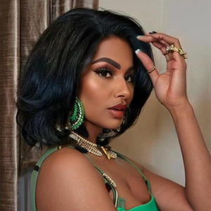 Wigstrends Layered Bob Short Wavy Lace Front Wig Human Hair - Wigtrends