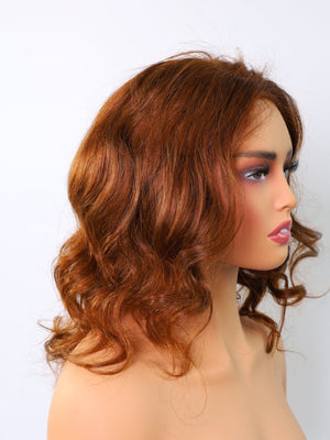 Wigstrends Layered Cut Short Wave Bob Glueless Lace Wig 100% Human Hair - Wigtrends