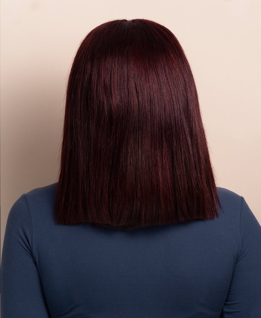 Wigstrends long bob human wig - 10" red money piece highlights - Wigtrends