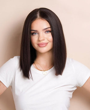 Wigstrends long bob human wig - 12" natural black - Wigtrends