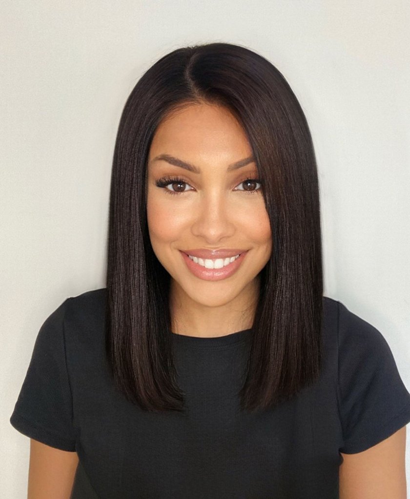 Wigstrends long bob human wig - 12" natural black - Wigtrends