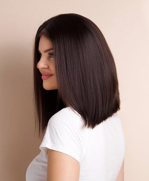 Wigstrends long bob human wig - 12" natural black - Wigtrends