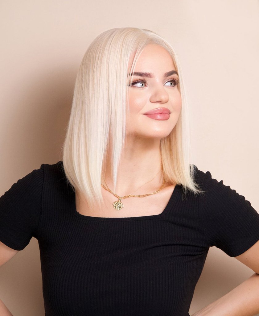 Wigstrends long bob human wig - 12" platinum blonde - Wigtrends
