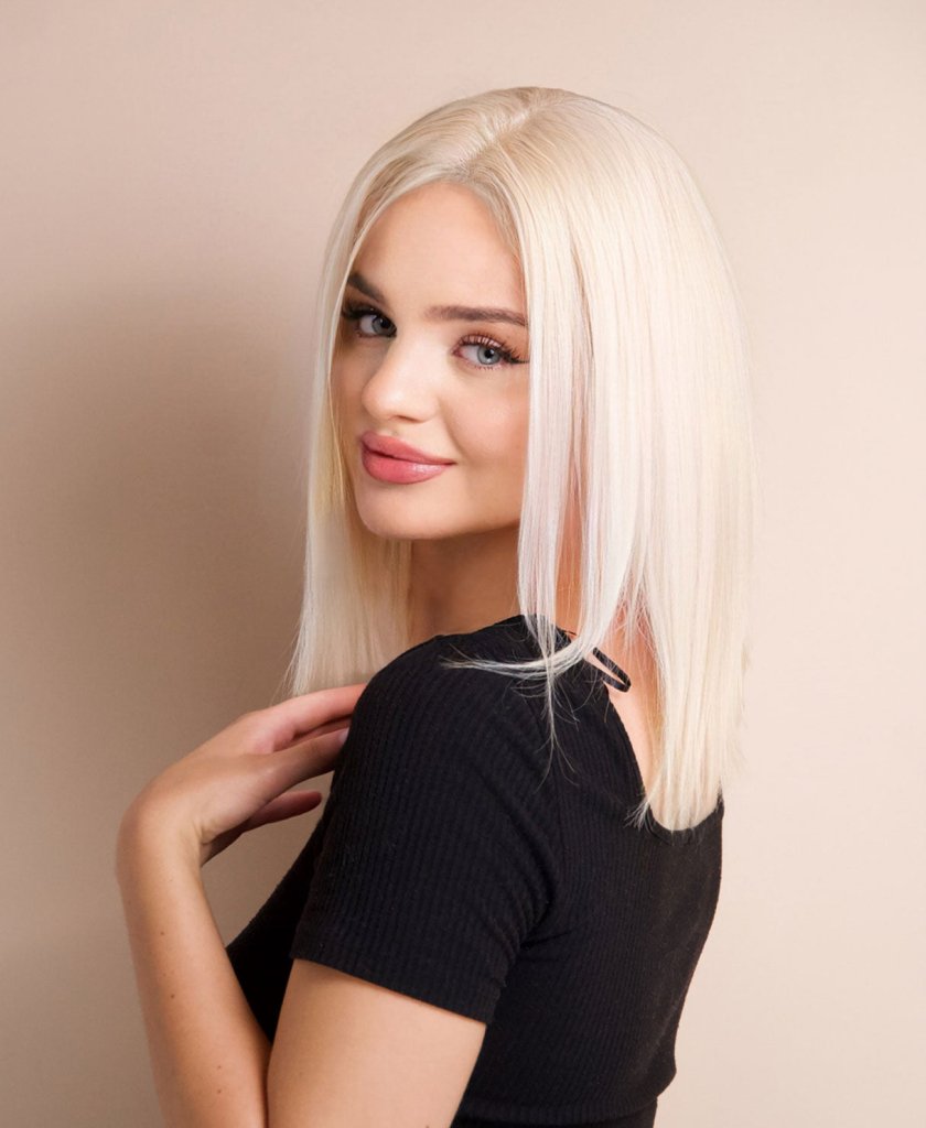 Wigstrends long bob human wig - 12" platinum blonde - Wigtrends