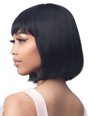 Wigstrends Natural Black Bob Wig with Bangs Stylish & Elegant - Wigtrends