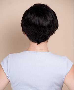 Wigstrends Short Wedge Human Wig - 6” Natural Black - Wigtrends
