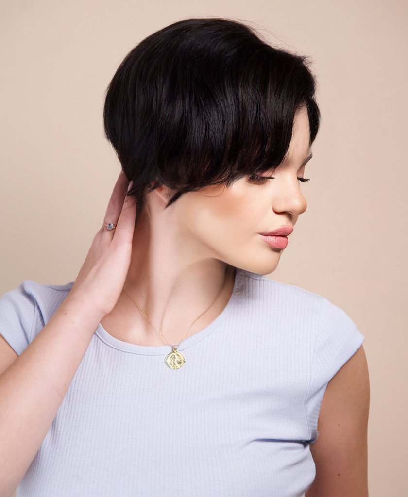 Wigstrends Short Wedge Human Wig - 6” Natural Black - Wigtrends