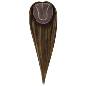 Women Hair Topper 6*7inch Large Base Hair Piece Balayage Brown - Wigtrends