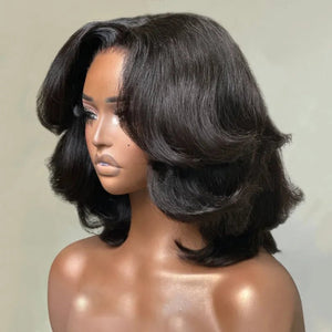 Women's Layered Cut Bob Wigs 100% Human Hair - Wigtrends