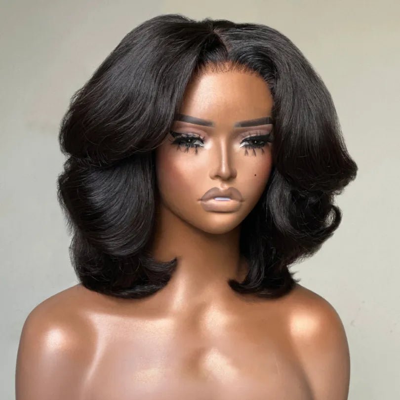 Women's Layered Cut Bob Wigs 100% Human Hair - Wigtrends