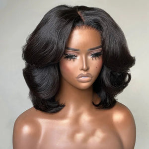 Women's Layered Cut Bob Wigs 100% Human Hair - Wigtrends