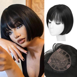 10 Inch Top Hair Piece for Women with Thinning Hair 360° 3D Wrap Short Hair Bob Wig Toppers - Wigtrends