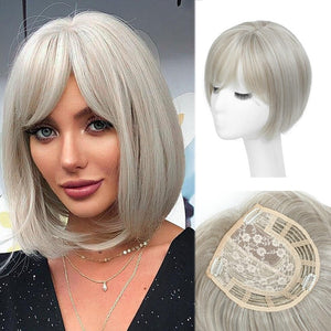 10 Inch Top Hair Piece for Women with Thinning Hair 360° 3D Wrap Short Hair Bob Wig Toppers - Wigtrends