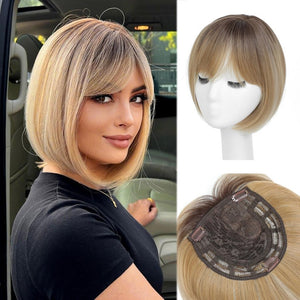 10 Inch Top Hair Piece for Women with Thinning Hair 360° 3D Wrap Short Hair Bob Wig Toppers - Wigtrends