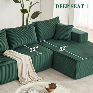 108 inch sectional sofa, cloud sectional sofa with deep seat, modern sectional L shaped sofa - Wigtrends