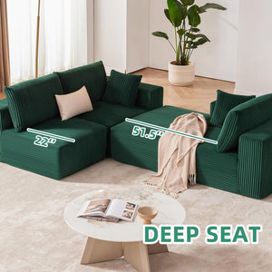 108 inch sectional sofa, cloud sectional sofa with deep seat, modern sectional L shaped sofa - Wigtrends
