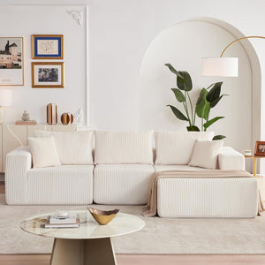 108 inch sectional sofa, cloud sectional sofa with deep seat, modern sectional L shaped sofa - Wigtrends
