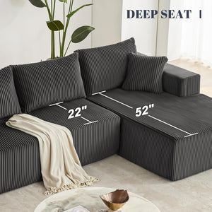 108 inch sectional sofa, cloud sectional sofa with deep seat, modern sectional L shaped sofa - Wigtrends