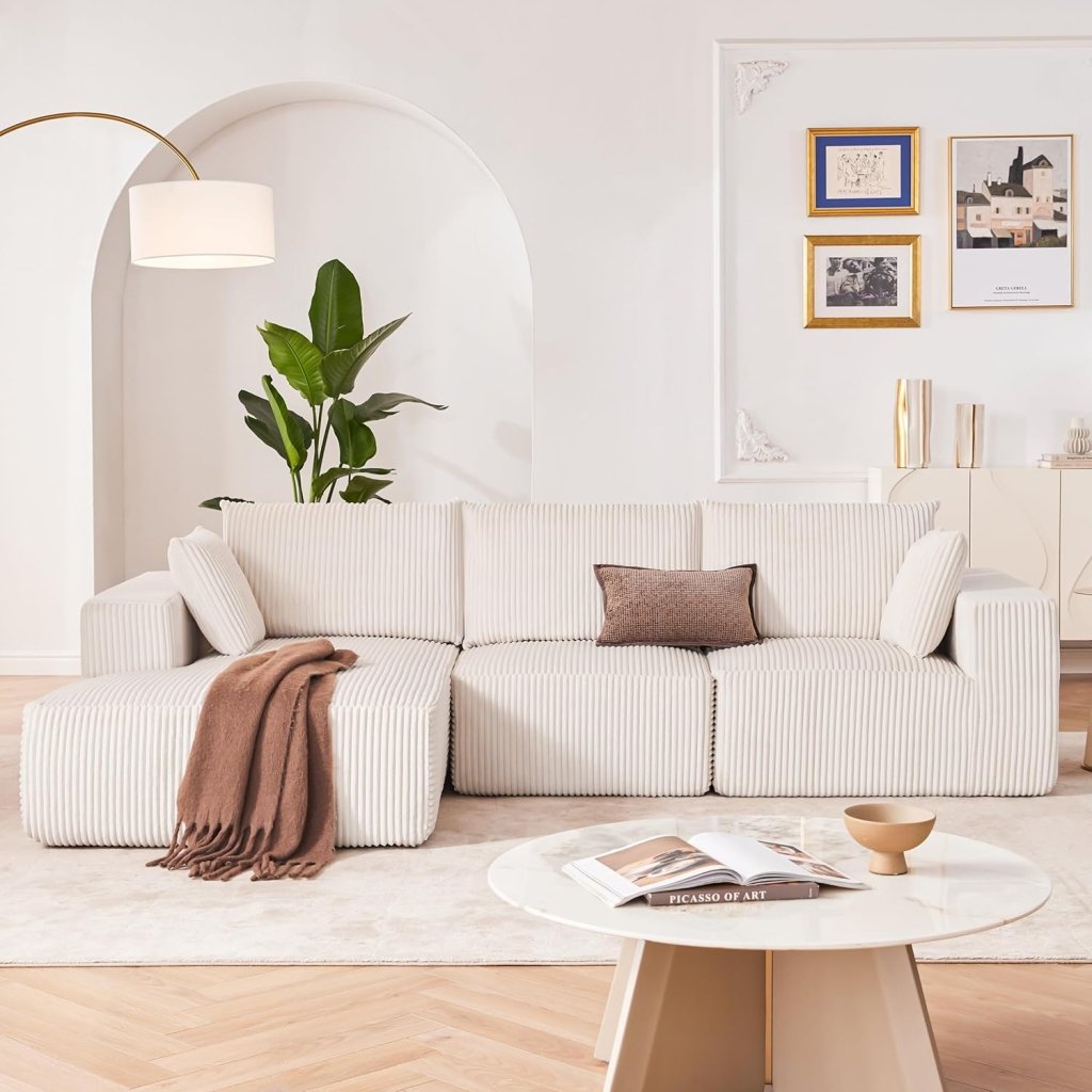 108 inch sectional sofa, cloud sectional sofa with deep seat, modern sectional L shaped sofa - Wigtrends