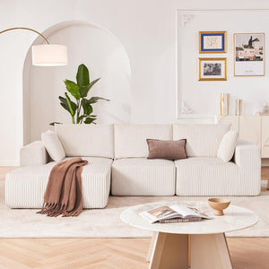 108 inch sectional sofa, cloud sectional sofa with deep seat, modern sectional L shaped sofa - Wigtrends