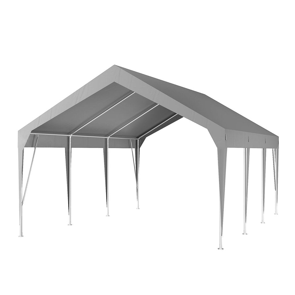 10'x20' Carport Heavy Duty Car Canopy UV Resistant Waterproof Portable Garage for Car, Boat, Party, Storage Shed (Gray) - Wigtrends