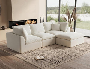 110 inch cloud sectional sofa for living room, convertible L - shaped sofa 3 seater sectional sofa - Wigtrends