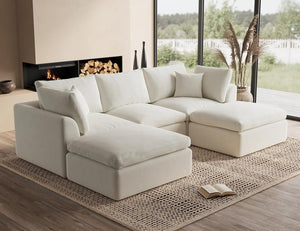 110 inch cloud sectional sofa for living room, convertible L - shaped sofa 3 seater sectional sofa - Wigtrends