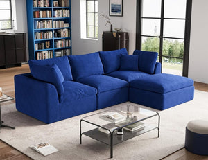 110 inch cloud sectional sofa for living room, convertible L - shaped sofa 3 seater sectional sofa - Wigtrends