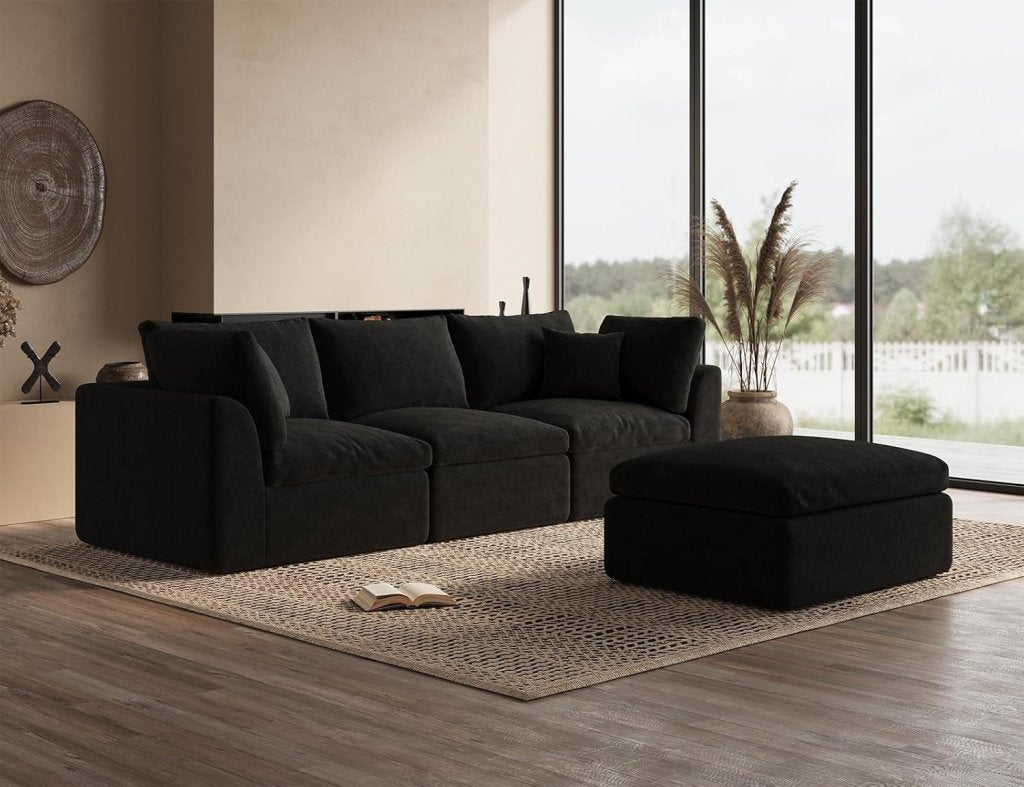 110 inch cloud sectional sofa for living room, convertible L - shaped sofa 3 seater sectional sofa - Wigtrends