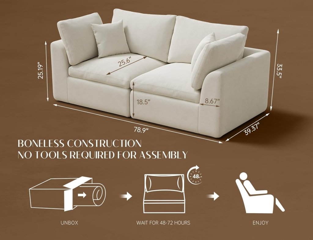 110 inch cloud sectional sofa for living room, convertible L - shaped sofa 3 seater sectional sofa - Wigtrends
