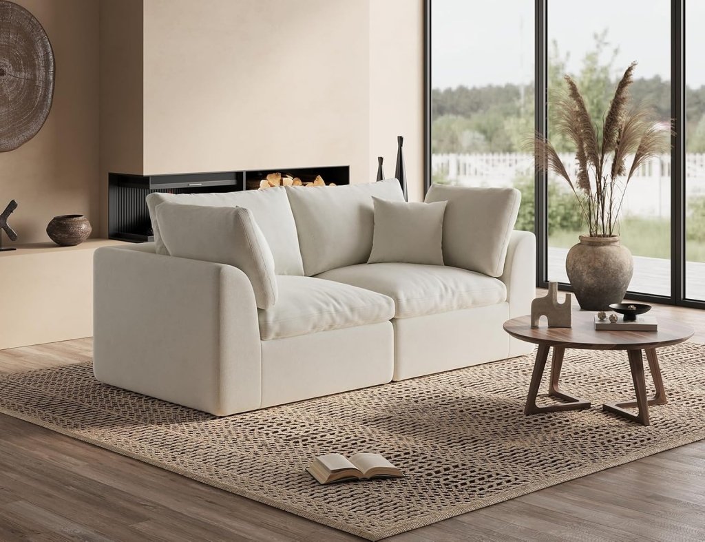 110 inch cloud sectional sofa for living room, convertible L - shaped sofa 3 seater sectional sofa - Wigtrends