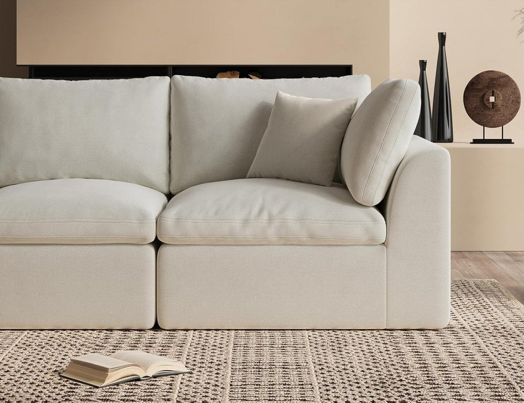 110 inch cloud sectional sofa for living room, convertible L - shaped sofa 3 seater sectional sofa - Wigtrends